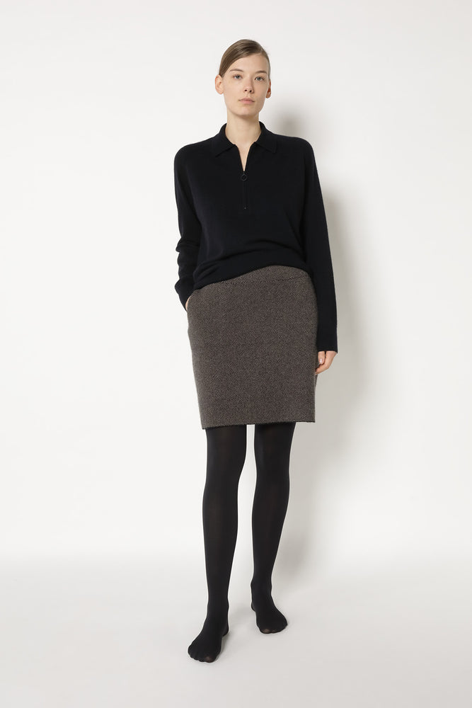 slim herringbone slip on skirt