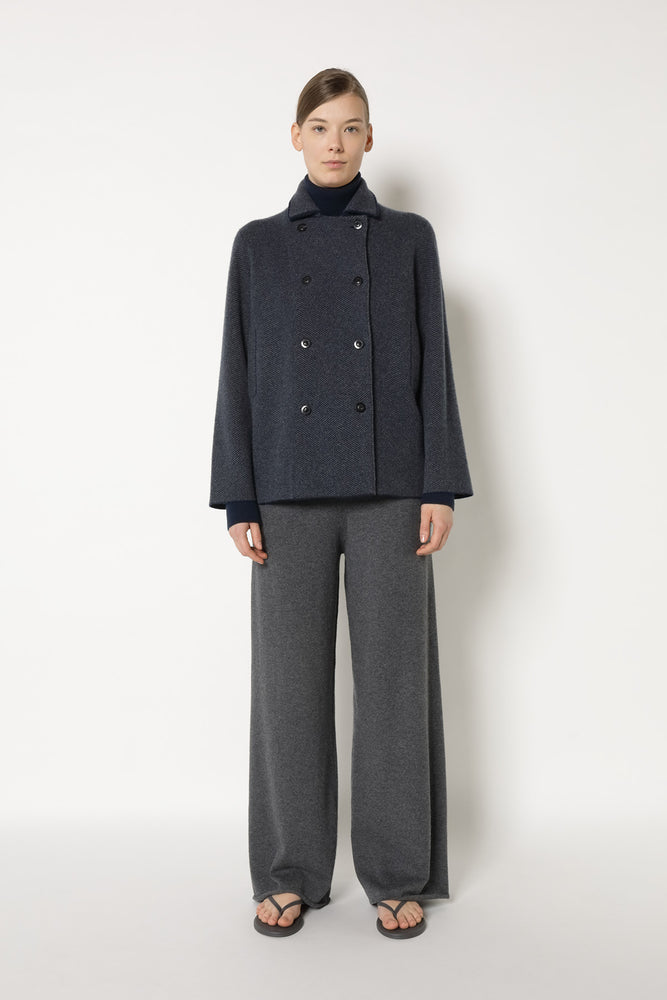 wide herringbone caban jacket
