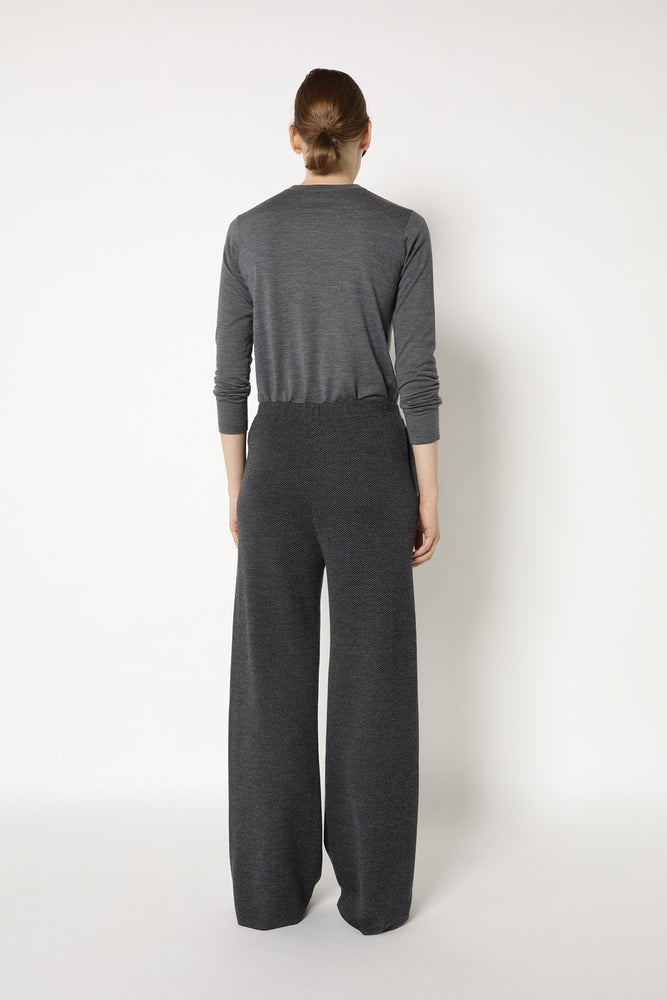 herringbone slip on palazzo pants