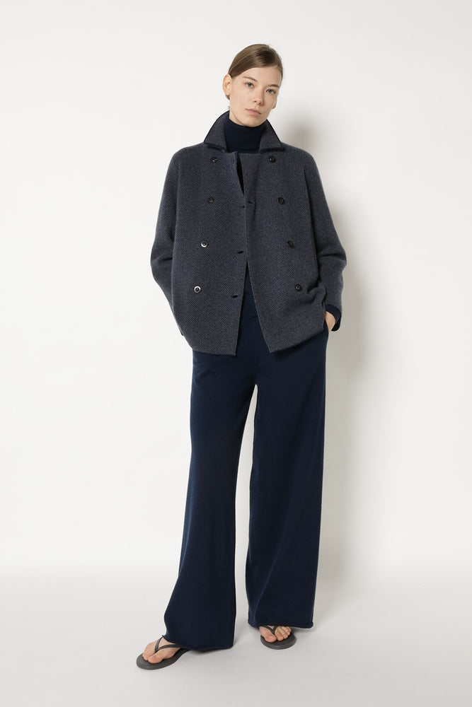 wide herringbone caban jacket